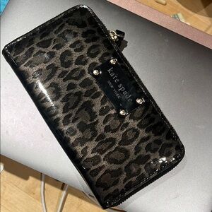 Kate Spade Black and Brown Leopard Wallet